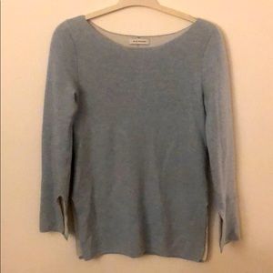 Light blue Club Monaco sweater with side slit